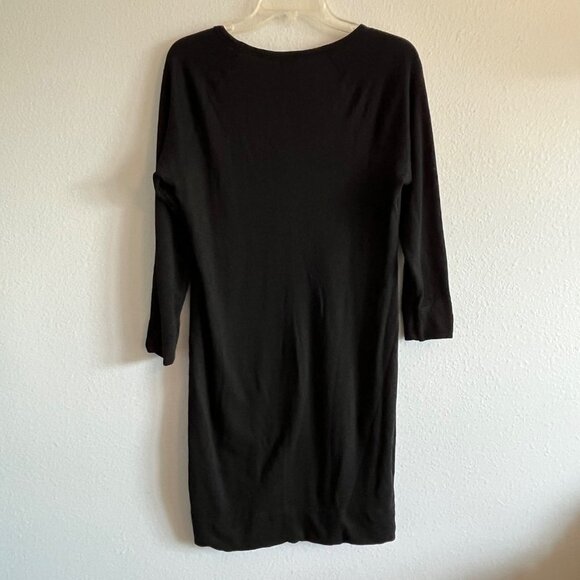 James Perse Raglan Sweatshirt Dress Long Sleeve Size 3 Large Black - Picture 6 of 11